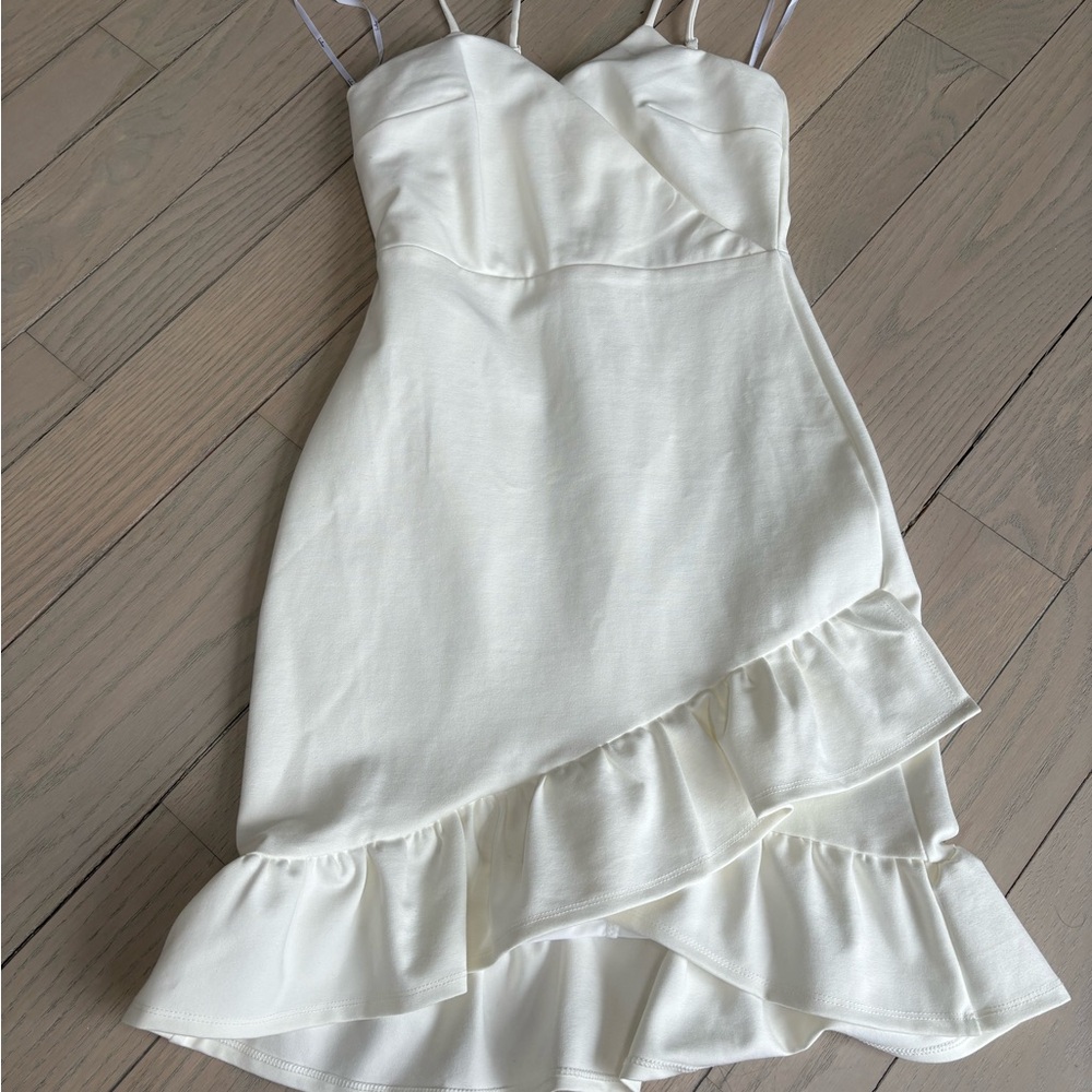 Lulus white ruffle dress